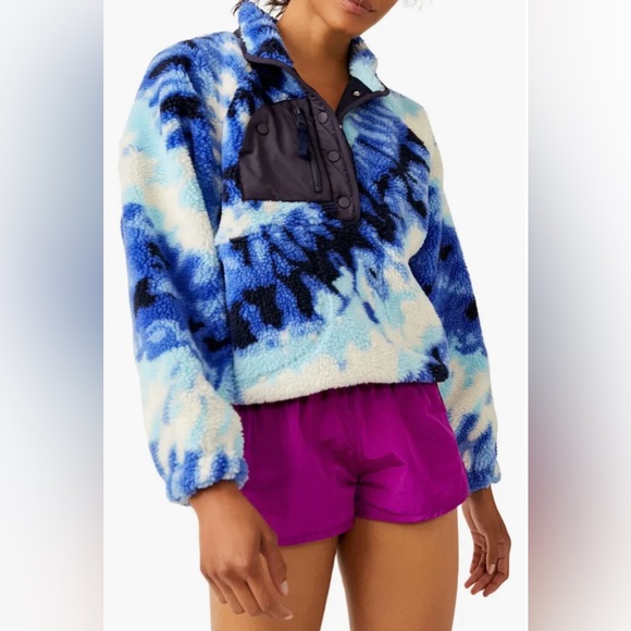 FP Movement by Free People Jackets & Blazers - NWT ~ FP Movement | Rocky Ridge Fleece Pullover in Ocean Tie Dye Combo